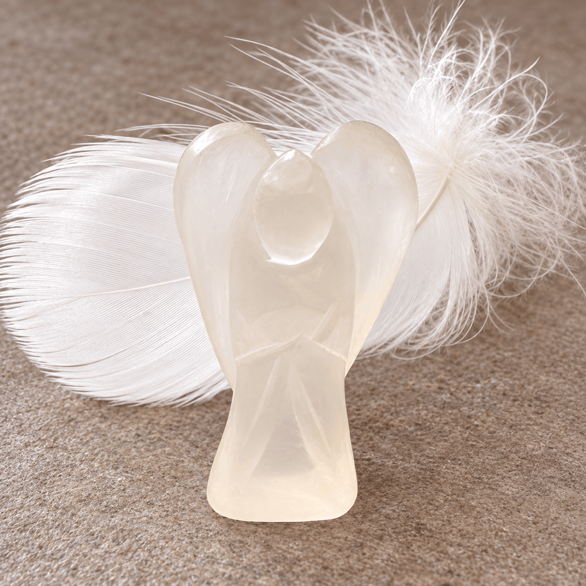 Selenit Engel Schutzengel Edelstein Deko Meditation – Licht, Schutz & Harmonie