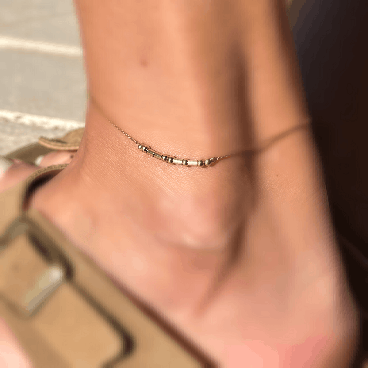 I CAN – „Ich kann!“ Morse Code Reminder Armband & Fusskettchen