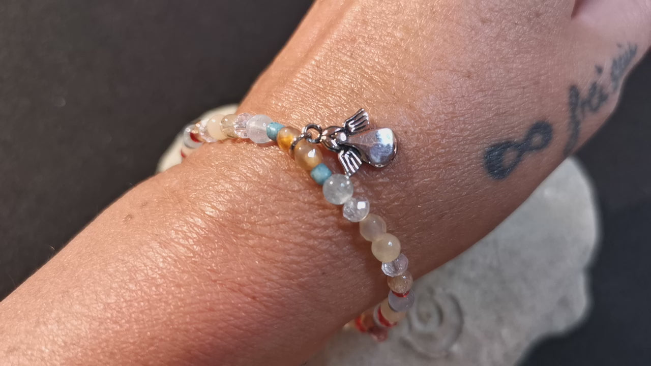 "1000 Kostbarkeiten"  Schutzengel Glücksarmband Edelstein Mix Karma Armband, geweiht - im Schutz