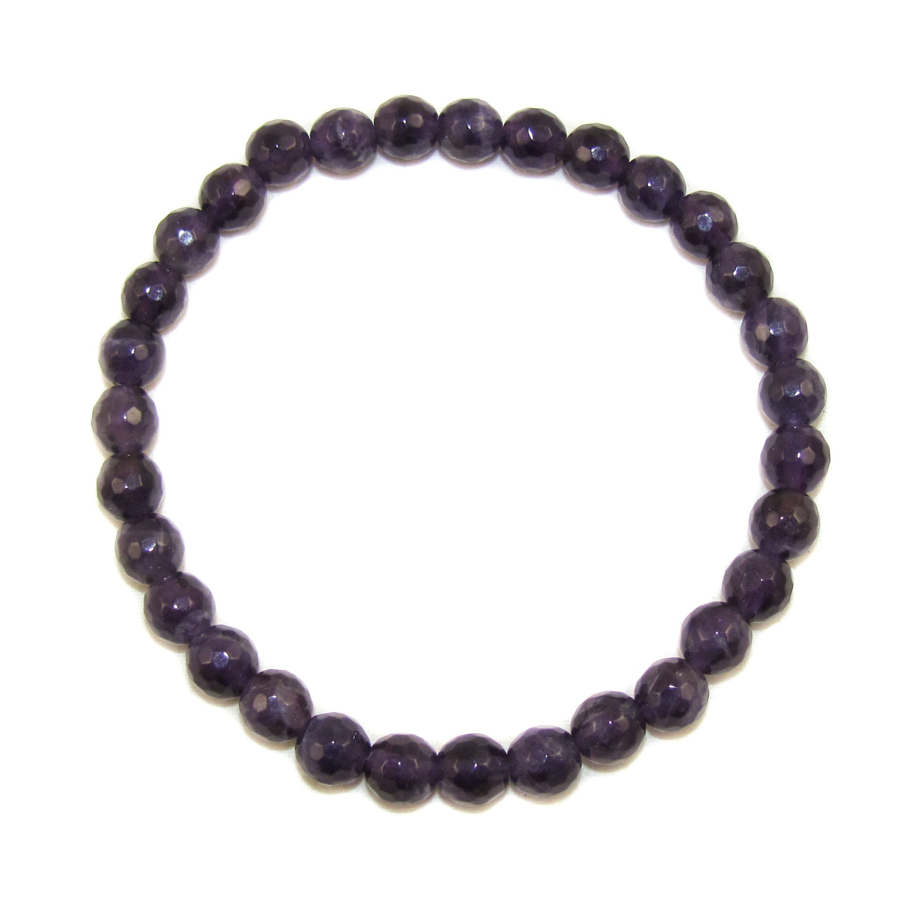 Amethyst Edelstein Heilstein Armband 6 mm Perlen lila facettiert für Damen