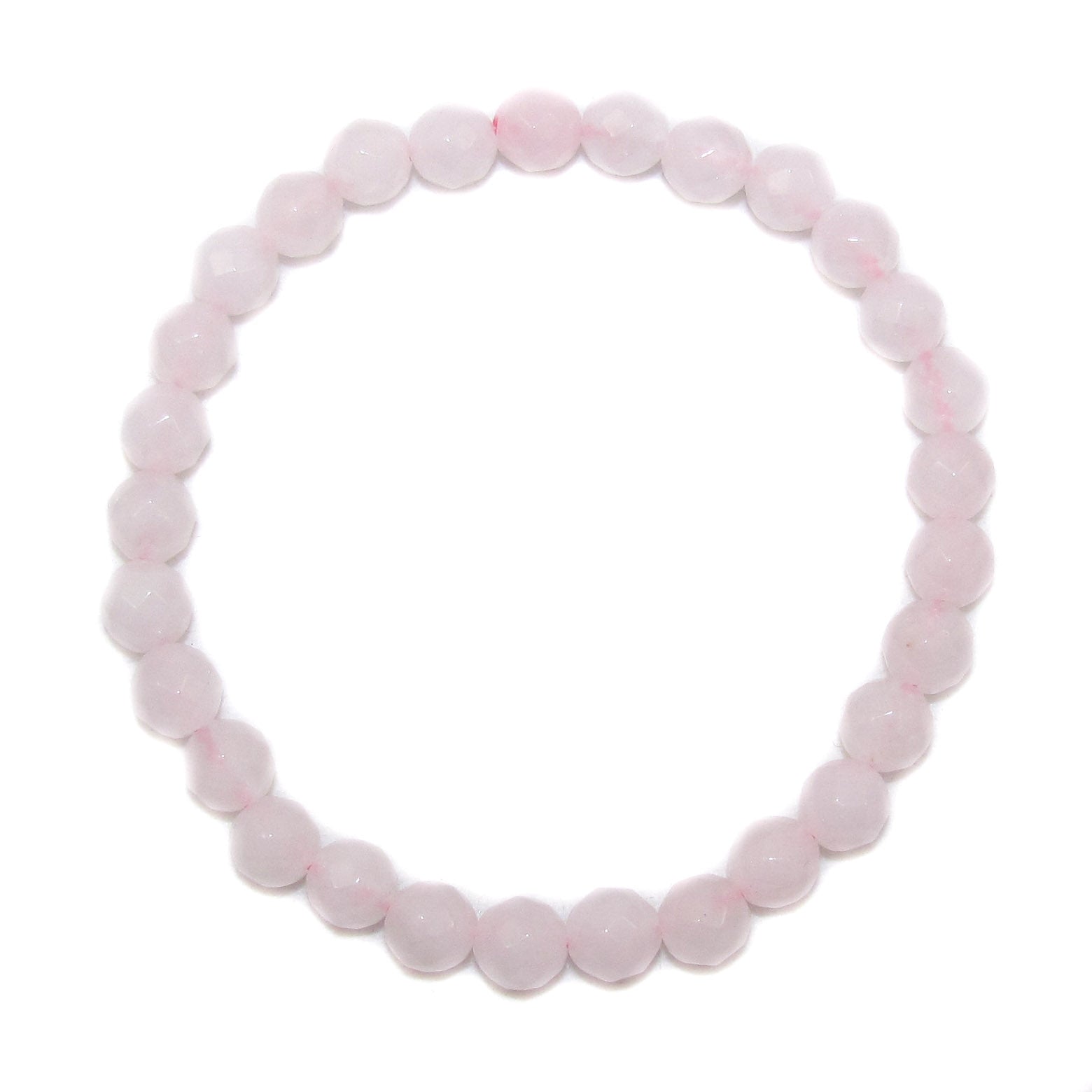 Rosenquarz Edelstein Heilstein Armband facettiert 6 mm hell rosa - Heilung