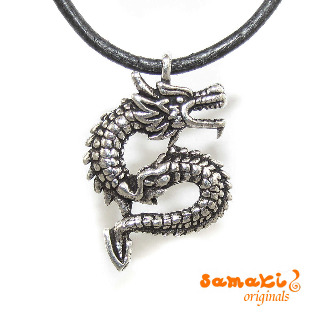 Drache Talisman Sterlingsilber Anhänger Kette