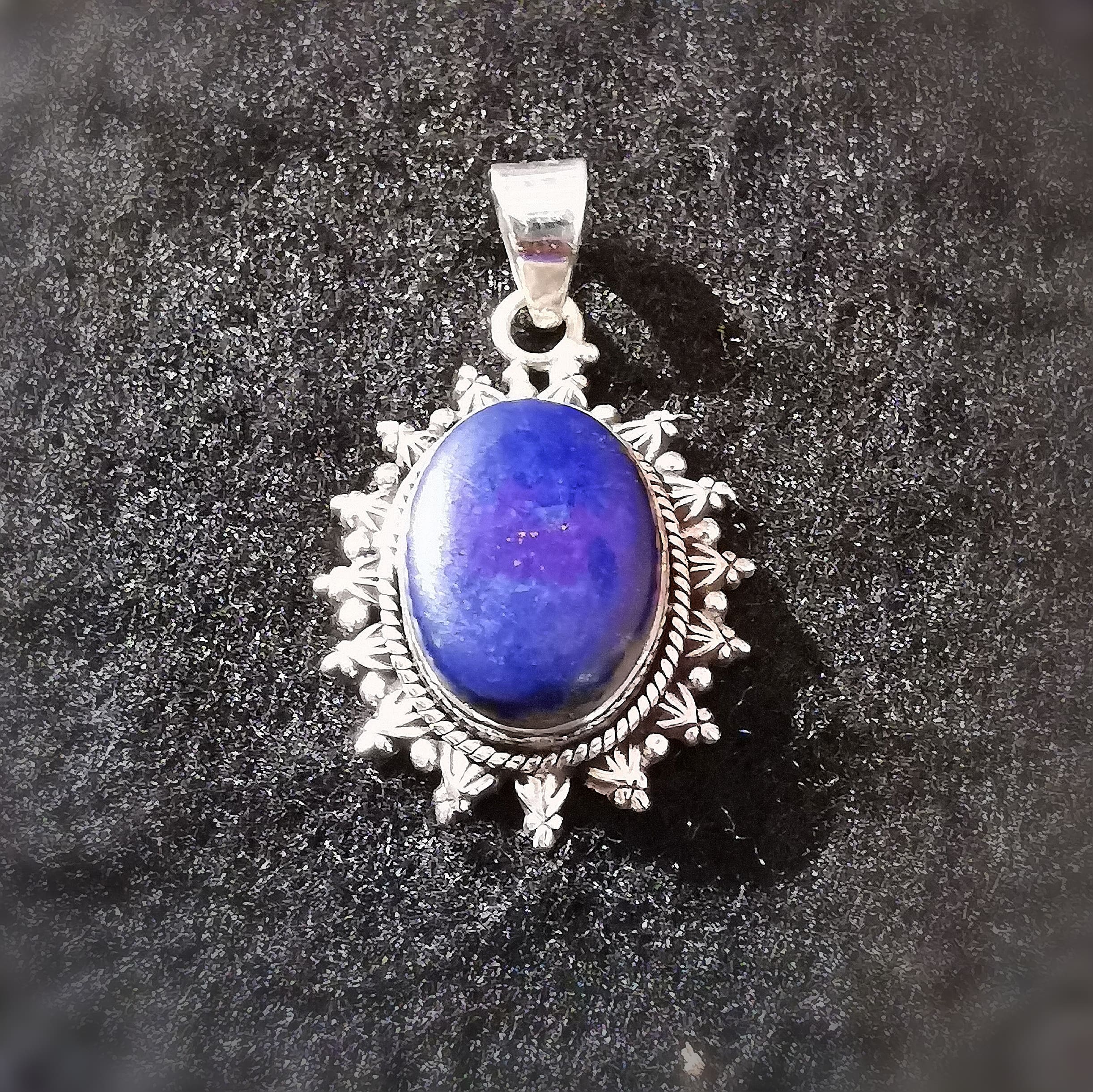 Lapislazuli Edelstein Heilstein Bali Schmuck Anhänger Sterlingsilber - Gelassenheit und Vertrauen