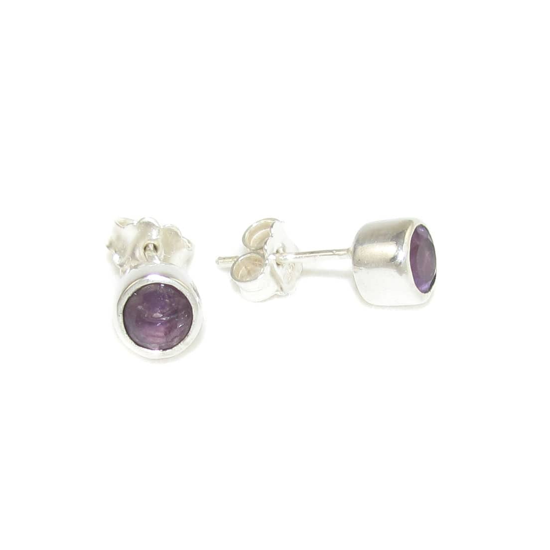 Amethyst Edelstein Heilstein Design Ohrringe Ohrstecker lila rund - vertrauen lernen