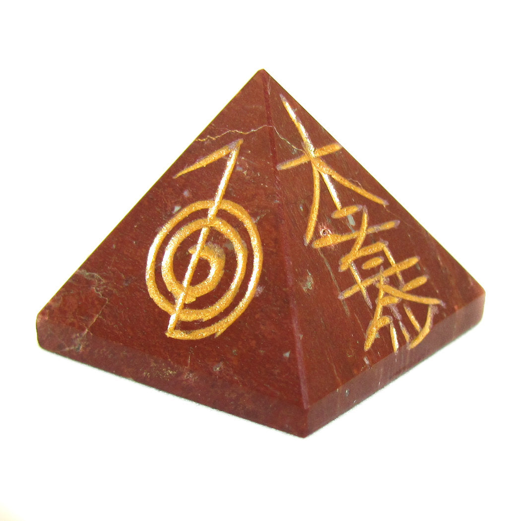 Edelstein Reiki Pyramide roter Jaspis, Gesundheit für Körper, Geist und Seele