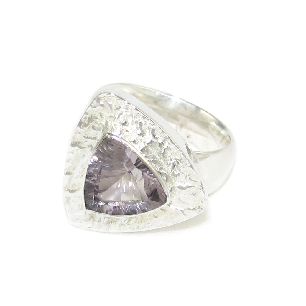 Amethyst Edelstein Heilstein Freiform Design Ring Sterlingsilber Größe 56 - Klärung des Geistes