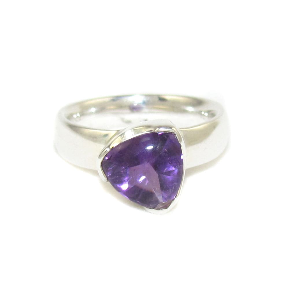 Amethyst Edelstein Heilstein Design Ring Sterlingsilber Größe 53 - in Harmonie