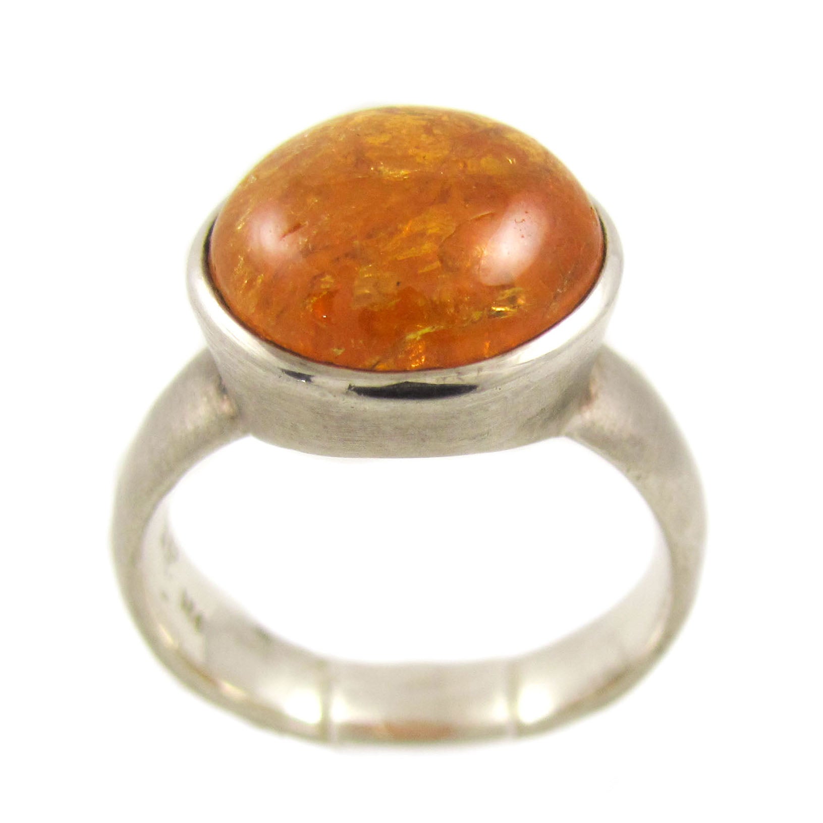 Mandarin Granat Edelstein Sterlingsilber Ring, Größe 57