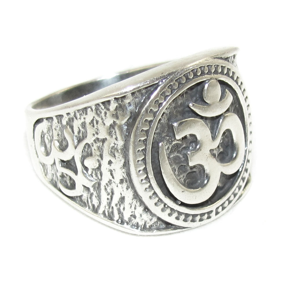 OM Symbol Talisman Ring Sterlingsilber - innerer Frieden